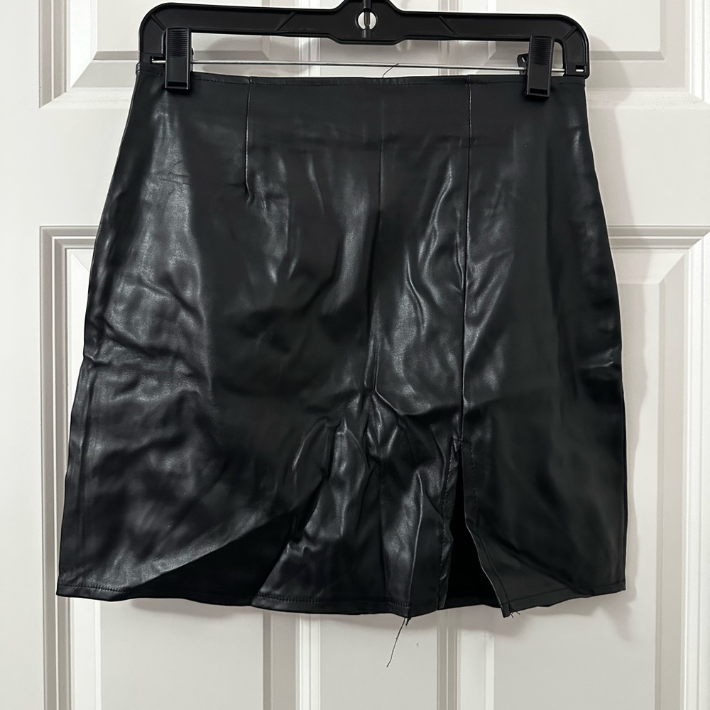 Windsor Black Faux Leather Mini Skirt
